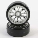 Tamiya TAM54021  24mm SD Drift Tech Tires w/ Mesh Wheels (2(