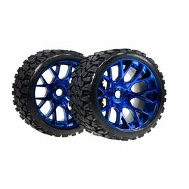 SWEEP C1002BC  Blue Terrain Crusher Monster Truck 17mm Belted Tire (2)