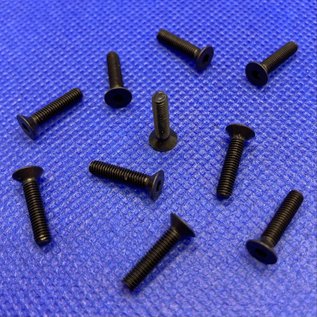 MRC Hobbies Products MRCHW-FHCS  M3 x 14mm Black Steel Flat Head Countersunk 2.0mm Hex Drive (10)