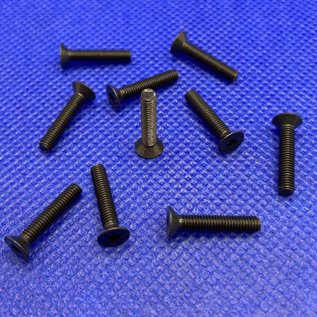 MRC Hobbies Products MRCHW-FHCS  M3 x 16mm Black Steel Flat Head Countersunk 2.0mm Hex Drive (10)