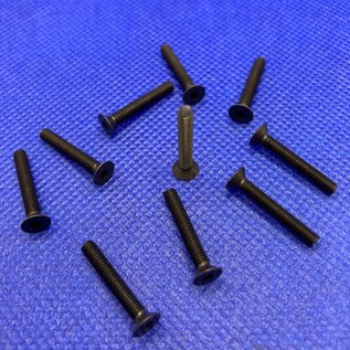 MRC Hobbies Products MRCHW-FHCS  M3 x 20mm Black Steel Flat Head Countersunk 2.0mm Hex Drive (10)