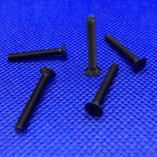 MRC Hobbies Products MRCHW-FHCS  M3 x 22mm Black Steel Flat Head Countersunk 2.0mm Hex Drive (5)