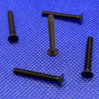 MRC Hobbies Products MRCHW-FHCS  M3 x 25mm Black Steel Flat Head Countersunk 2.0mm Hex Drive (5)