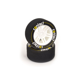 Contact RC Racing Tyres CONJD30FA  Contact RC 1/10 Front Damp Racing Tires 32mm Wide/30 Sh/White Wheels (2)
