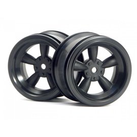 HPI HPI3821  Black 31mm Vintage 5-Spoke Wheels  (6mm Offset) (2) VTA