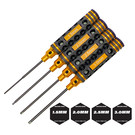 Racers Edge RCE7204  Metric Hex Driver Set w/ Breakstone Ti Black Tips (4pcs)