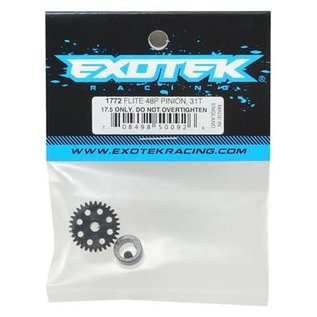 Exotek Racing EXO1772  48P 31T Black Flite Pinion Gear POM w/ Alloy Collar