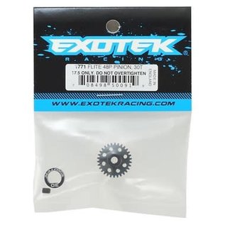 Exotek Racing EXO1771  48P 30T Black Flite Pinion Gear POM w/ Alloy Collar