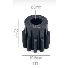 MRC Hobbies Products MRCS11  11T MOD 1.5 Chromium Steel w/8mm Bore