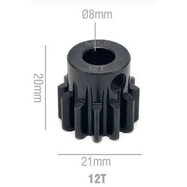 MRC Hobbies Products MRCS12  12T MOD 1.5 Chromium Steel w/8mm Bore