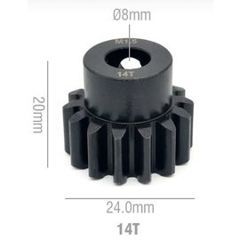 MRC Hobbies Products MRCS14  14T MOD 1.5 Chromium Steel w/8mm Bore