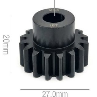 MRC Hobbies Products MRCS16  16T MOD 1.5 Chromium Steel w/8mm Bore