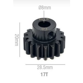 MRC Hobbies Products MRCS17  17T MOD 1.5 Chromium Steel w/8mm Bore