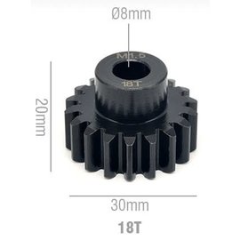 MRC Hobbies Products MRCS18  18T MOD 1.5 Chromium Steel w/8mm Bore