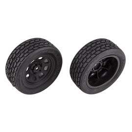 Team Associated ASC71194  SR10 Front Wheels w/ Street Stock Tires, Mounted