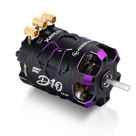 Hobbywing HWI30401136  Xerun D10 Brushless Drift Motor - 10.5T, 4600kv, Stealth Edition (Purple)