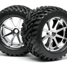 HPI HPI4727  Goliath Tires on Chrome Blast Wheels Savage X (2)