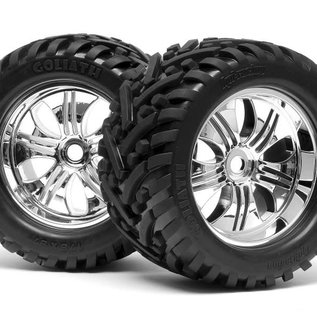 HPI HPI4728  Goliath Tires on Chrome Tremor Wheels Savage X (2)