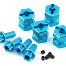 Yeah Racing YEA-WA-023BU  Yeah Racing 12mm Aluminum Hex Adaptors (Blue) (4) (15mm Offset)