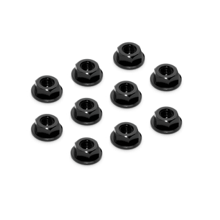Xray XRA960241-K  4mm Black Alum Flanged Serrated Wheel Nut (10) 960241K