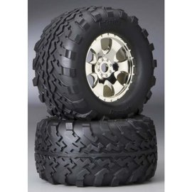 HPI HPI4709  GT2 Tire on Chrome Warlock Wheel (2)