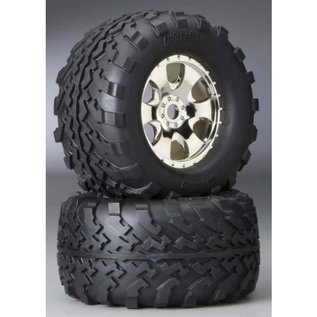 HPI HPI4709  Mounted GT2 Tire, S Compound, on Warlock Wheel, Chrome Glued, Includes Molded Inserts