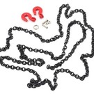 Yeah Racing YEA-YA-0357BK  Yeah Racing 96cm 1/10 Crawler Scale Steel Chain Accessory w/Red Hooks (Black) YA-0357BK