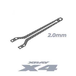 Xray XRA301072  XRay X4 22-25 Graphite Upper Deck - Split Front - 2.0mm