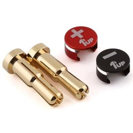 1UP Racing 1UP190433  LowPro Bullet Plug Grips w/4-5mm Bullets (Black/Red)