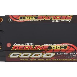 Gens Ace GEA60002S13D5  Gens Ace Redline 2S 130C LiHV Battery Pack w/5mm Bullets (7.6V/6000mAh)