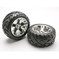 Traxxas TRA5576R  2.8 Anaconda tires on All-Star chrome wheels assembled