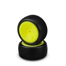 J Concepts JCO3152-201021  Fuzz Bite LP, Pink Compound, Pre-mounted on3348Y Wheels, Fits 1/10th Rear 2wd & 4wd Vehicles 3152201021