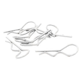 Integy C26255SILVER  Silver Bent-Up Body Clips (8) For 1/10 RC Cars & Trucks (LxW=37x14mm)