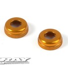 Xray XRA308327-O  Alu Cap For XRAY Shock Body #308322 - Orange	(2) 308327O
