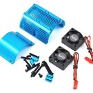 Yeah Racing YEA-YA-0261BU  Blue 1/8 Twin Fan Aluminum Heat Sink w/2 30mm Fans (Blue)
