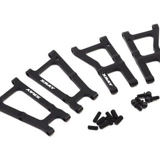 Xray XRA302101  XRAY T4 Aluminum Front & Rear Suspension 1-Hole Arm Set (2+2)