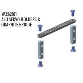 Xray XRA326201  Xray XB2 22-24 Alu Servo Holders and Graphite Bridge