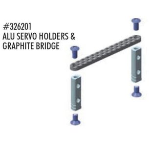 Xray XRA326201  Xray XB2 22-24 Alu Servo Holders and Graphite Bridge