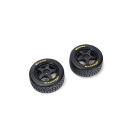 BSR BSRC8027B 1/8 Red Mounted GT Foam Tire on Black Dish Wheels (2)