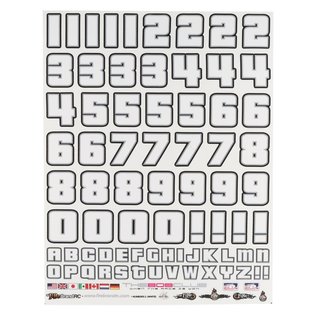 Firebrand RC FBR1DECLIB457  Firebrand RC Numb3Rs 2 Liberty Decal Set (White w/Black Outlines)