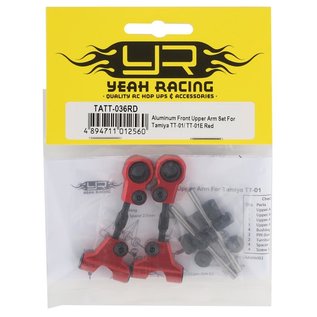 Yeah Racing YEA-TATT-036RD  Yeah Racing Tamiya TT-01 & TT-01E Aluminum Front Upper Suspension Arms (Red)