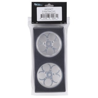 SSD SSD00477  SSD RC 5 Hole Aluminum Front 2.2” Drag Racing Wheels (Silver) (2)