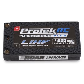 Protek RC PTK-5117-22  ProTek RC 2S 130C Low IR Si-Graphene + HV LCG Shorty LiPo Battery (7.6V/4800mAh) w/5mm Connectors (ROAR Approved)