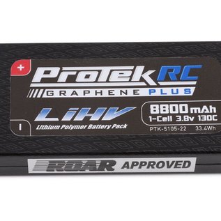 Protek RC PTK-5105-22  ProTek RC 1S 130C Low IR Si-Graphene + HV LiPo Battery (3.8V/8800mAh) w/4mm Connectors (ROAR Approved)