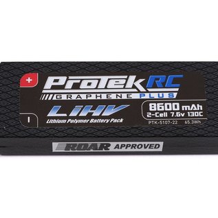 Protek RC PTK-5107-22  ProTek RC 2S 130C Low IR Si-Graphene + HV LiPo Battery (7.6V/8600mAh) w/5mm Connectors (ROAR Approved)