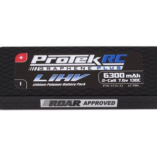 Protek RC PTK-5115-22  ProTek RC 2S 130C Low IR Si-Graphene + HV LCG LiPo Battery (7.6V/6300mAh) w/5mm Connectors (ROAR Approved)