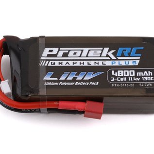 Protek RC PTK-5116-22  ProTek RC 3S 130C Low IR Si-Graphene + HV Shorty LiPo Battery (11.4V/4800mAh) Crawler Pack w/T-Style Plug