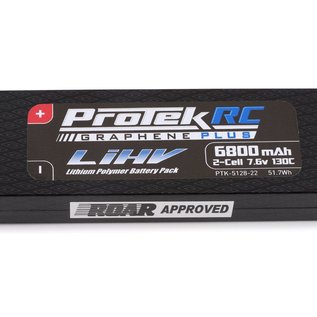 Protek RC PTK-5128-22  ProTek RC 2S 130C Low IR Si-Graphene + HV LCG LiPo Battery (7.6V/6800mAh) w/5mm Connectors (ROAR Approved)