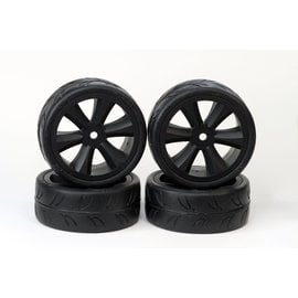 Gravity RC LLC GRC124GTB  USGT  Tire on GT Spoke Black wheel set of 4 NonBelted