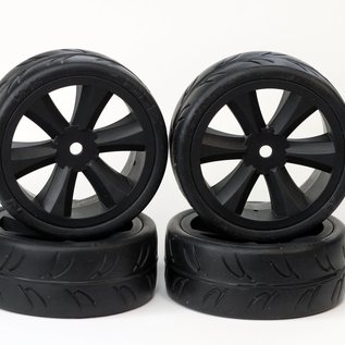 Gravity RC LLC GRC124GTB  USGT  Tire on GT Spoke Black wheel set of 4 NonBelted